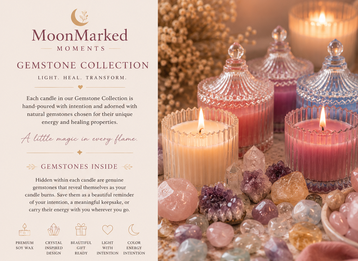 Gemstone Collection | Crystal-Infused Soy Candle