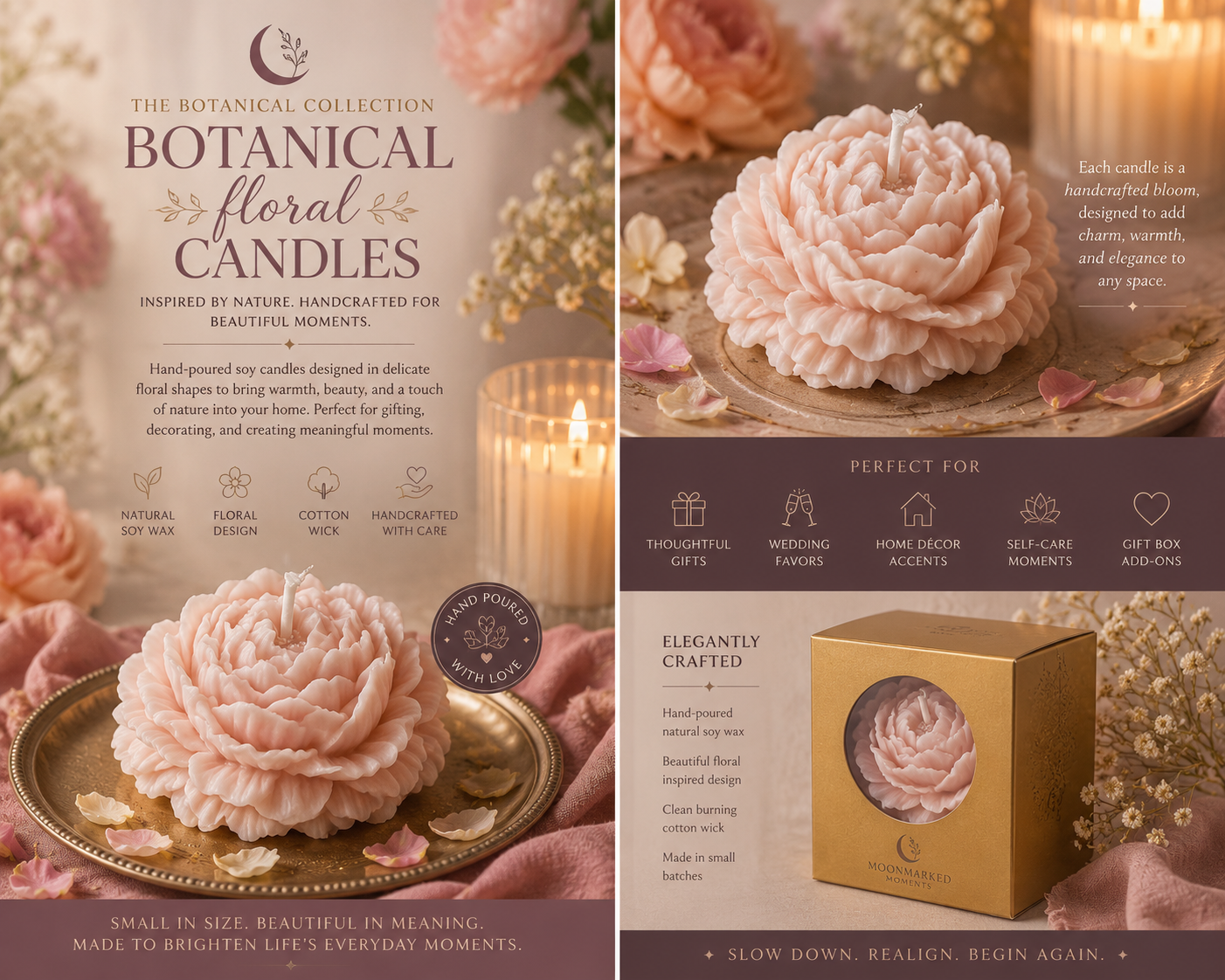 Botanical Floral Candle