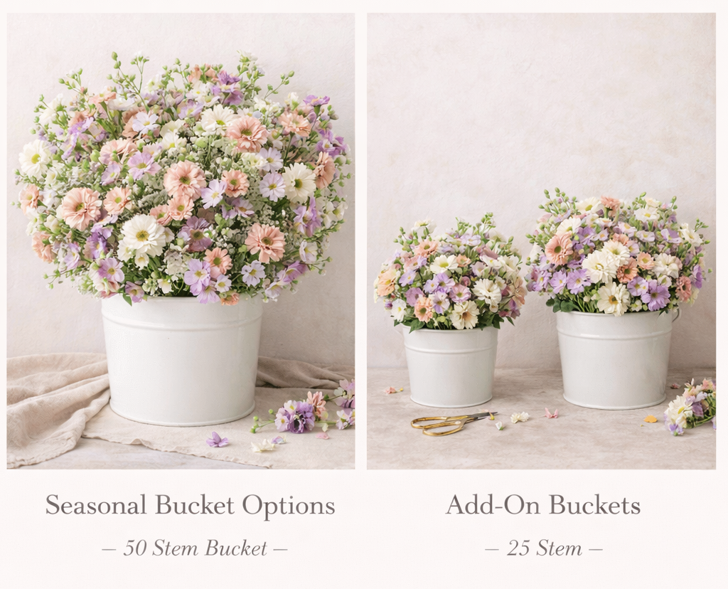Gathered Bucket- Fancy Delicate Collection